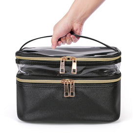 imerelez Travel Makeup Bag folded for easy storage