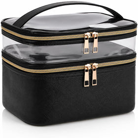 imerelez Travel Makeup Bag front view with transparent top