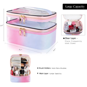 imerelez Travel Makeup Bag showing waterproof PVC material
