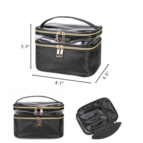 imerelez Travel Makeup Bag side view showcasing waterproof material