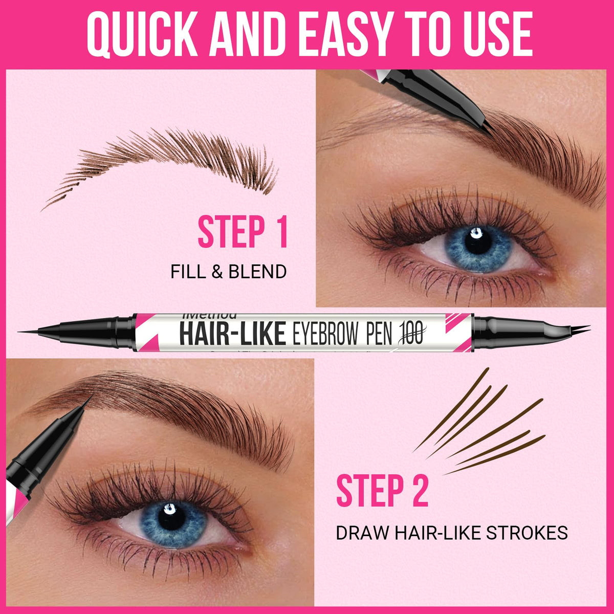 iMethod Curved Eyebrow Pen applied on brows