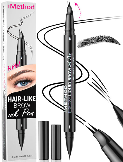 iMethod Curved Eyebrow Pen black model front view