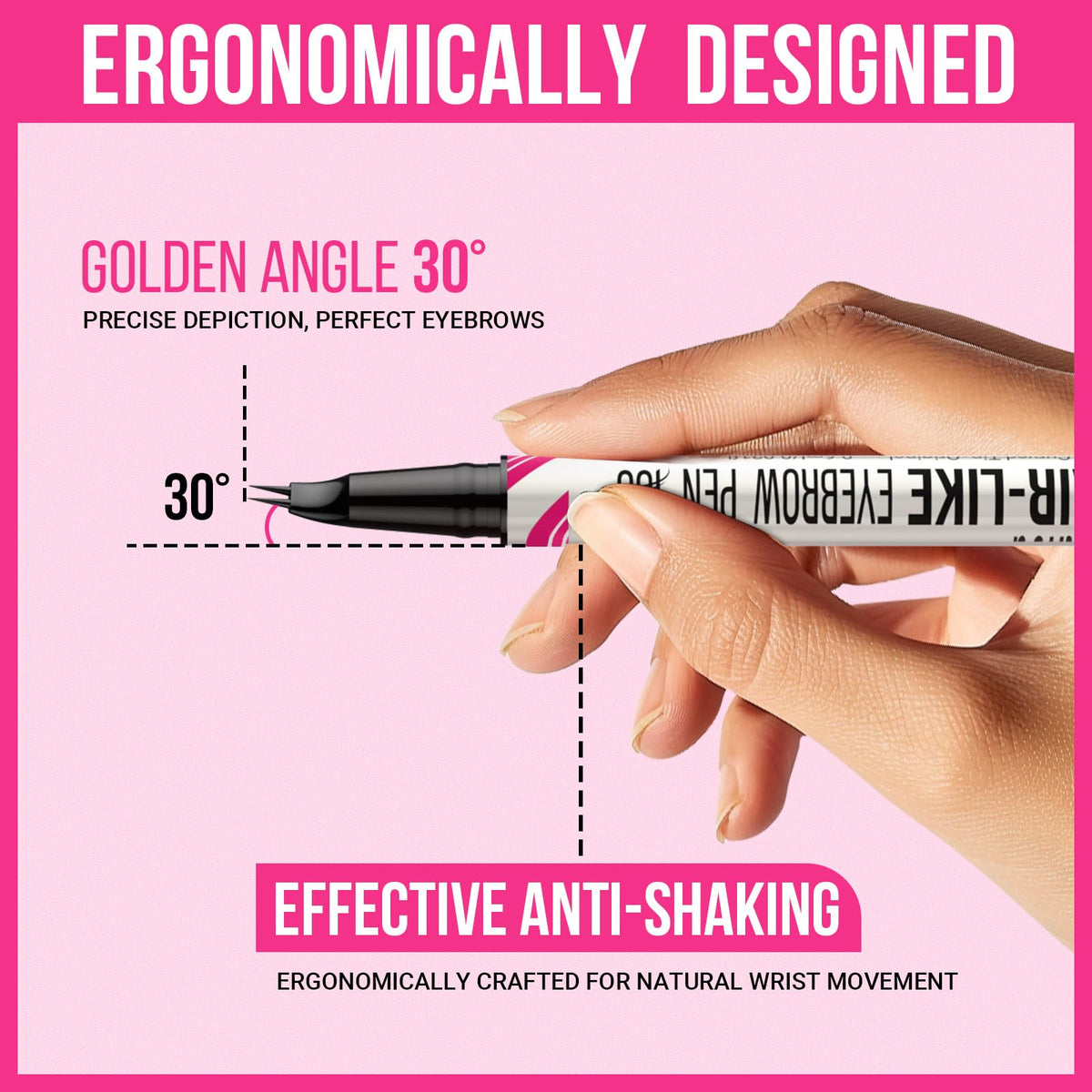 iMethod Curved Eyebrow Pen close-up of brush tip