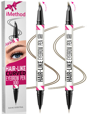 iMethod Curved Eyebrow Pen Dark Brown and Brown dual-ended view