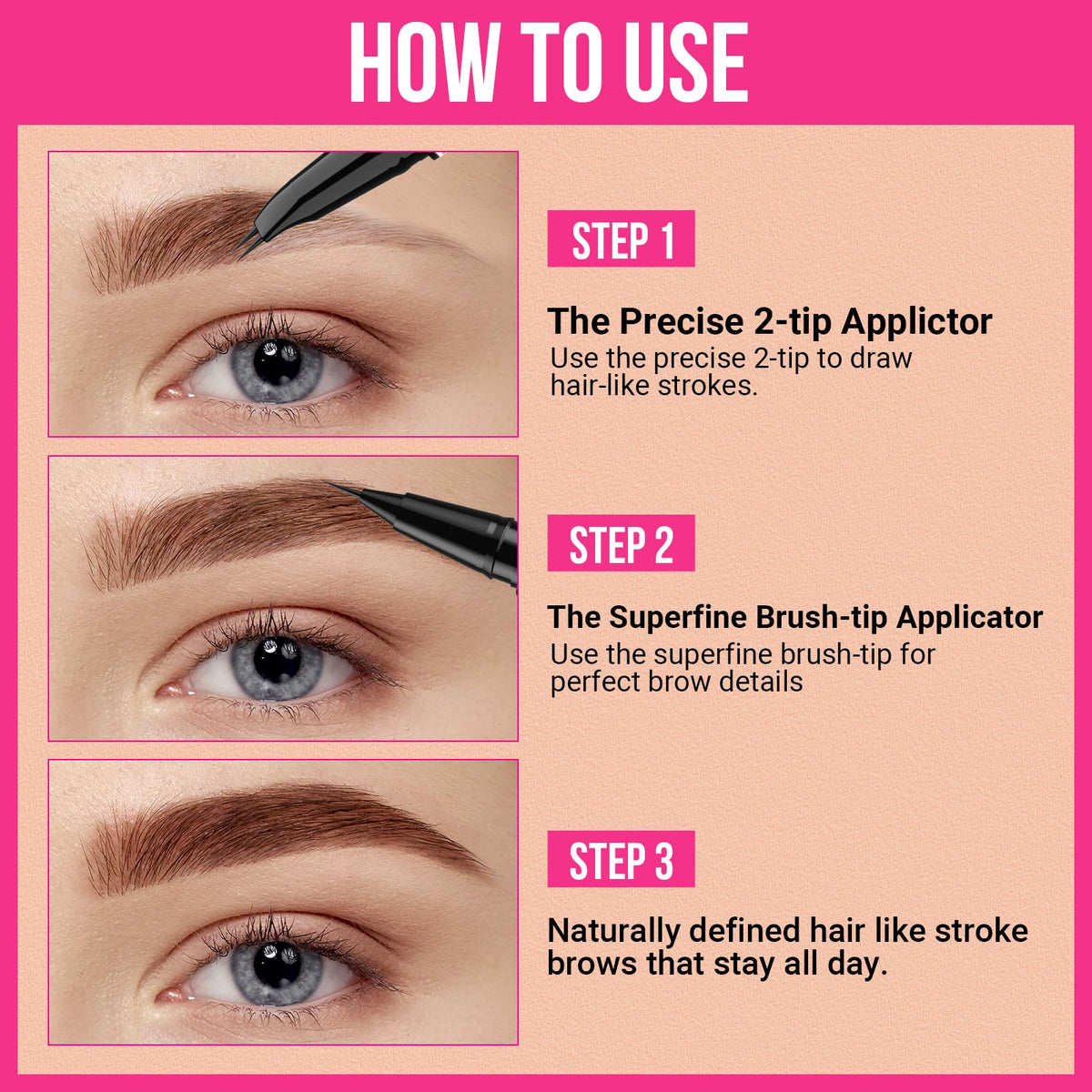 iMethod Curved Eyebrow Pen Dark Brown in hand