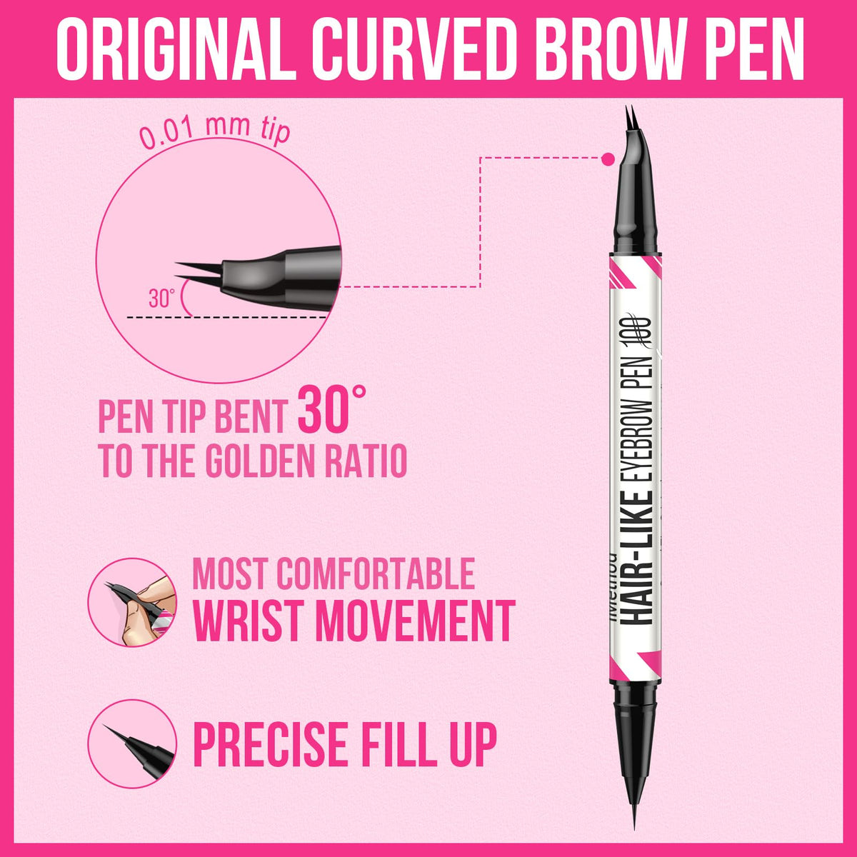 iMethod Curved Eyebrow Pen with water-resistant formula
