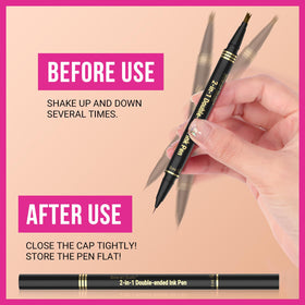 iMethod Dual-Ended Eyebrow Pen Light Brown applied on brows