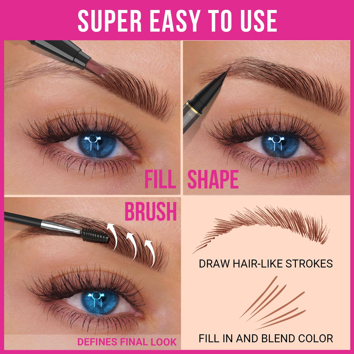 iMethod Dual-Ended Eyebrow Pen Light Brown in makeup bag
