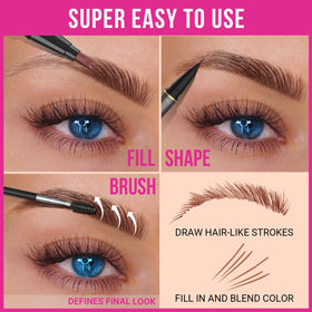 iMethod Dual-Ended Eyebrow Pen Light Brown in makeup bag
