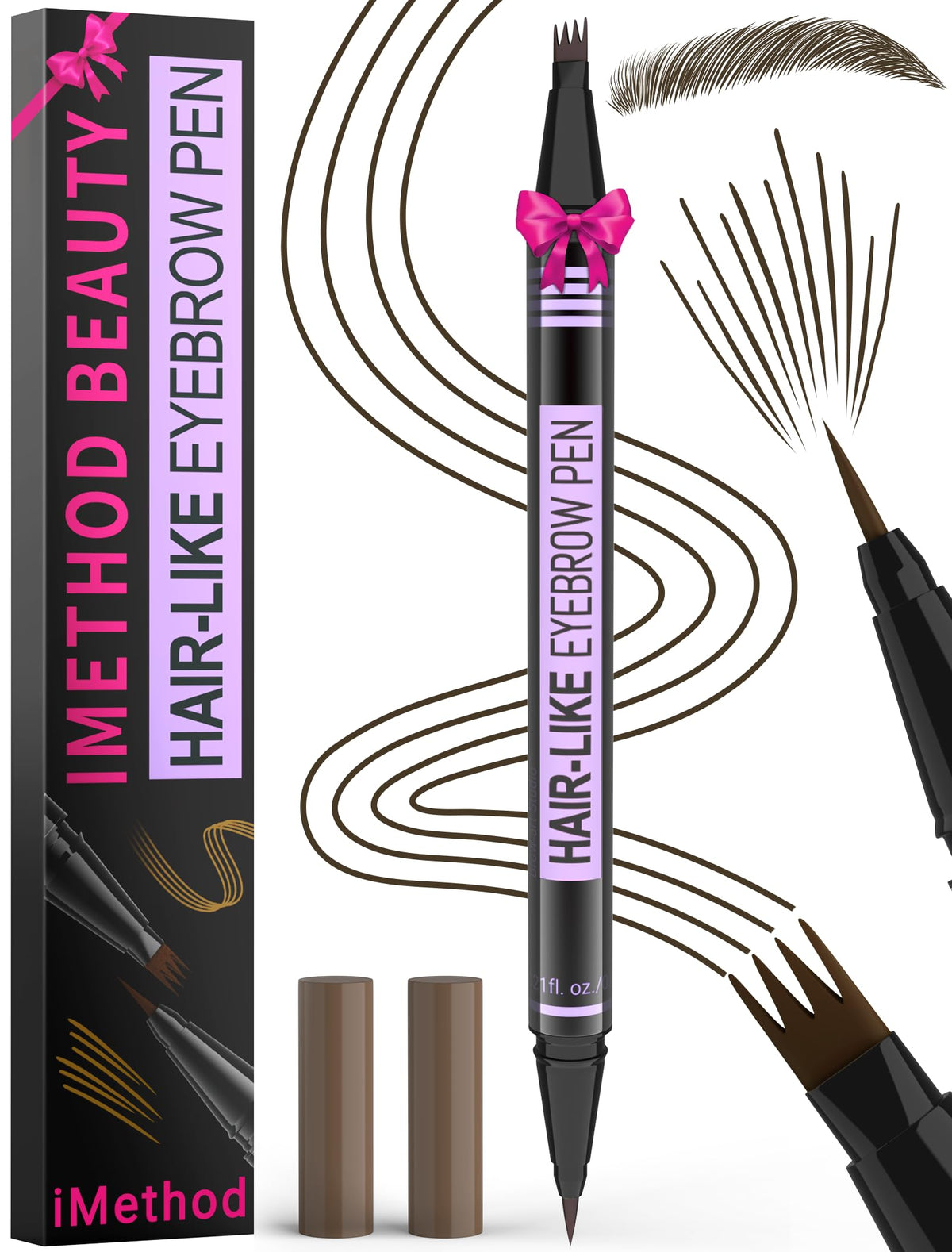 iMethod Eyebrow Pen 2-in-1 Black Brown front view