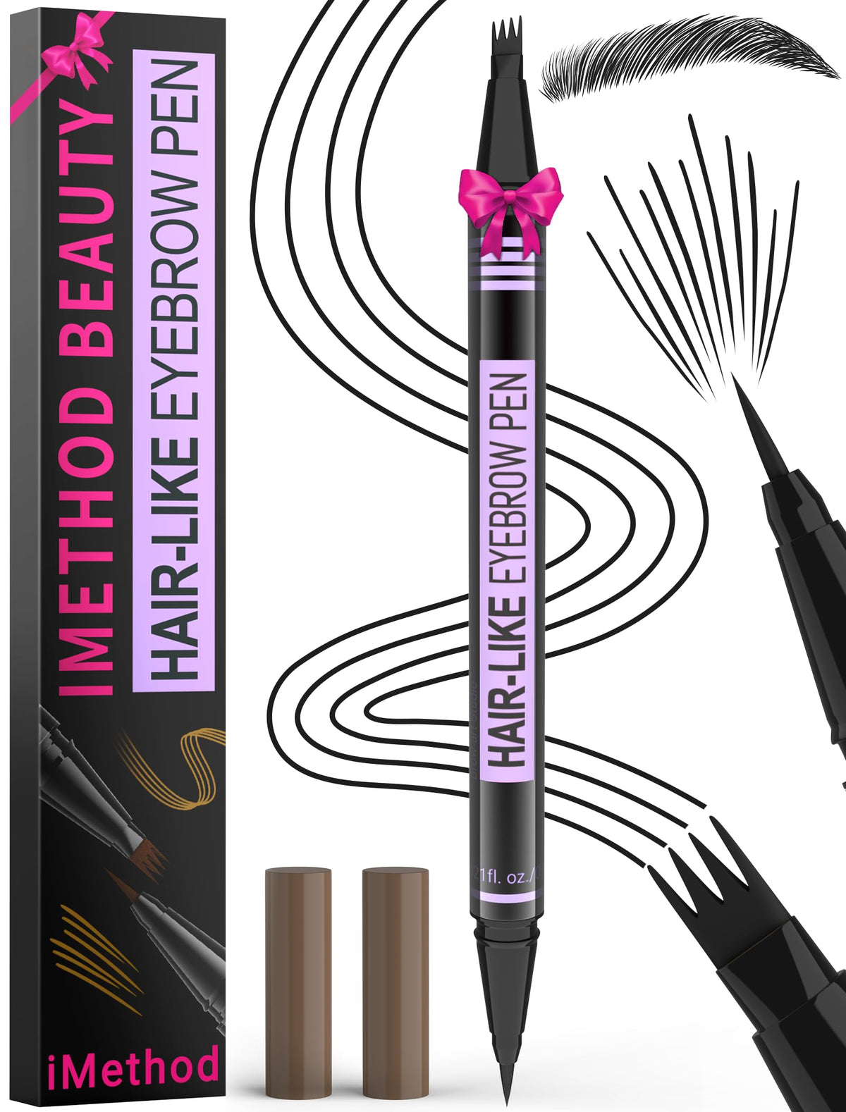 iMethod Eyebrow Pen 2-in-1 black model front view