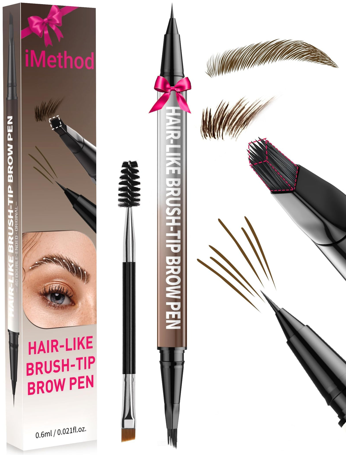 iMethod Eyebrow Pen dual-ended brush tip and eyeliner pencil