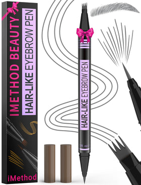 iMethod Eyebrow Pen grey model front view with 4-fork-tip