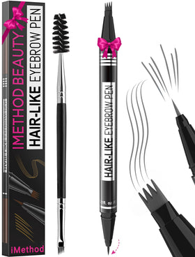 iMethod Eyebrow Pen grey model front view with brush-tip
