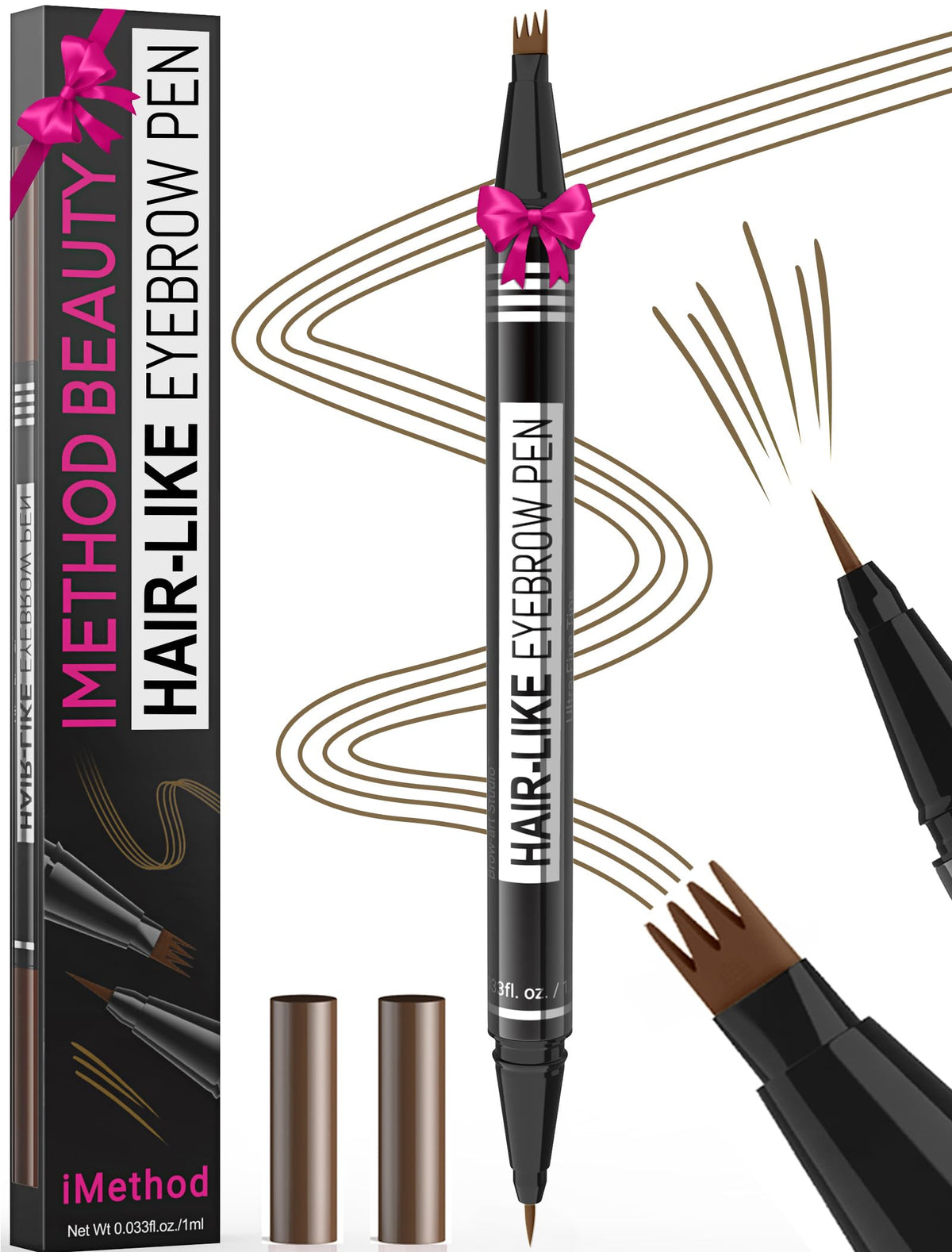 iMethod Microblading Eyebrow Pen front view with 4-fork tip