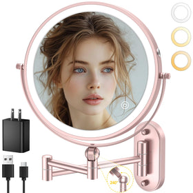 IMIKONA 9-inch makeup mirror showing touch control dimming feature