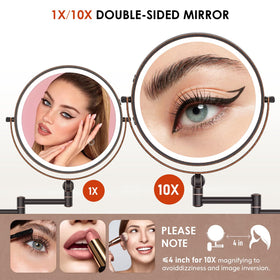 IMIKONA lighted makeup mirror with touch control