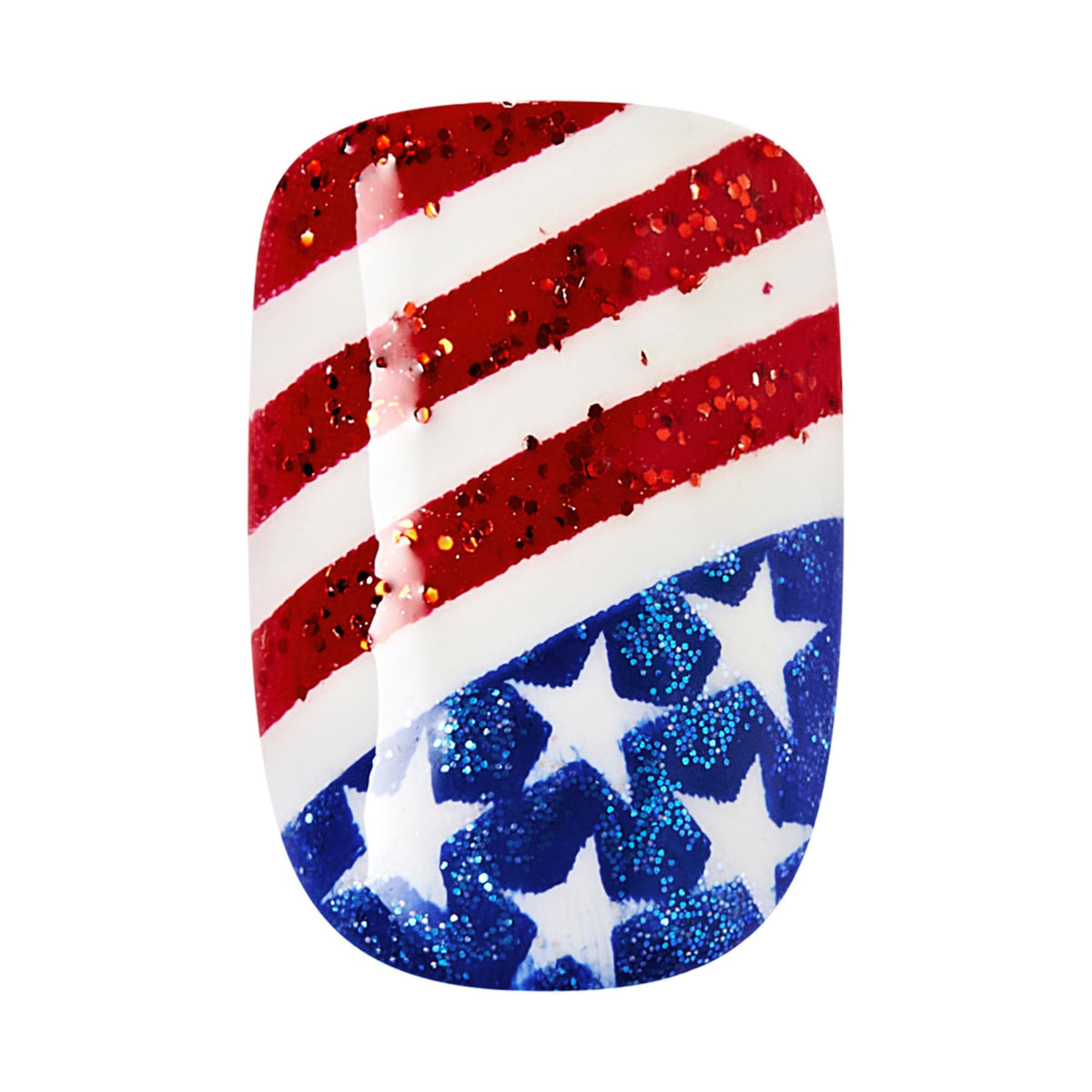 imPRESS Liberty Press On Nails in a hand showing the vibrant design