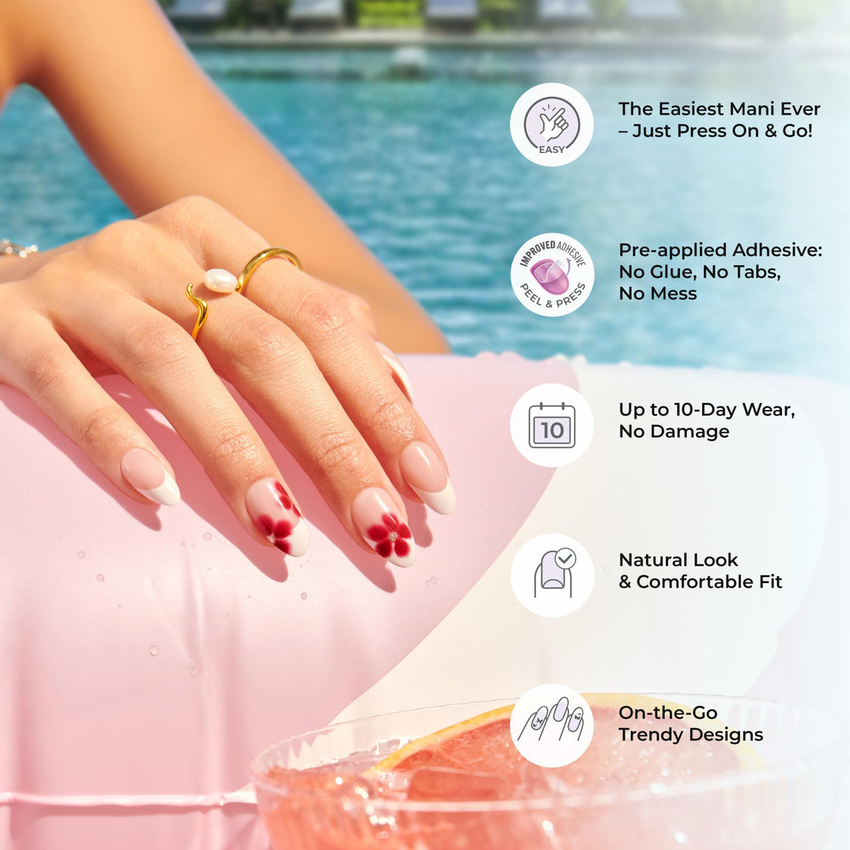imPRESS Liberty Press On Nails with prep pad and application instructions