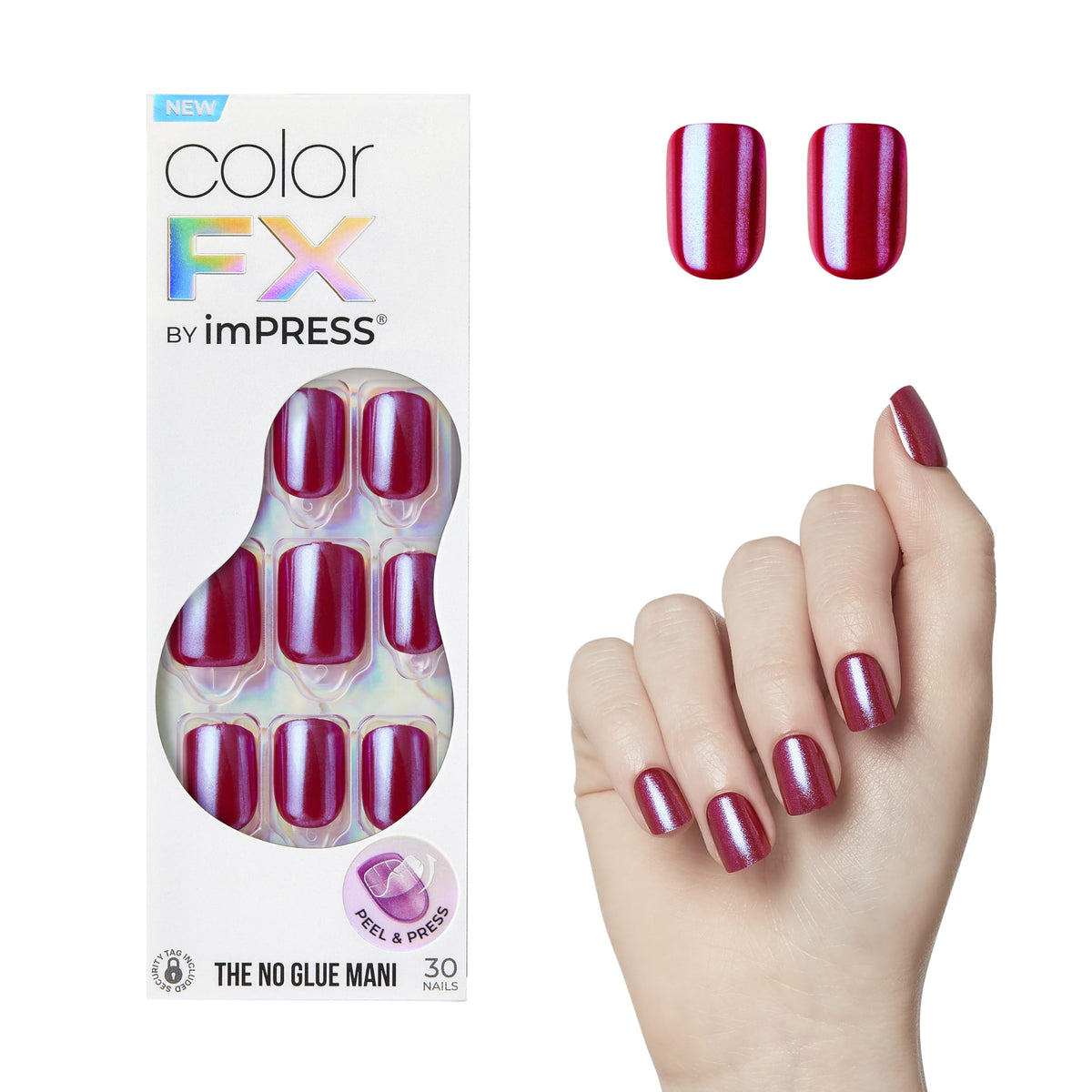 imPRESS No Glue Mani Press On Nails red color front view