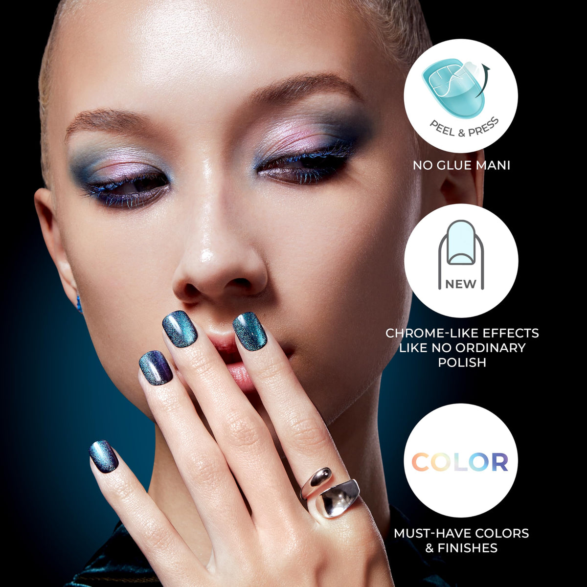 imPRESS No Glue Mani Press On Nails red squoval shape