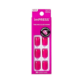 imPRESS Press On Nails 'All Smiles' pink short squoval front view