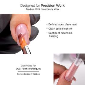 IN.HYPE Hard Builder Gel in use during nail extension process