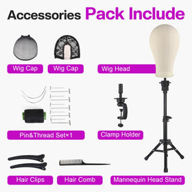 Included accessories for wig making