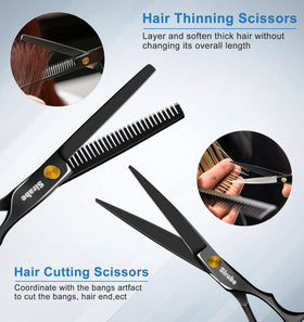 Included comb and clips in Sirabe Hair Cutting Scissors Set