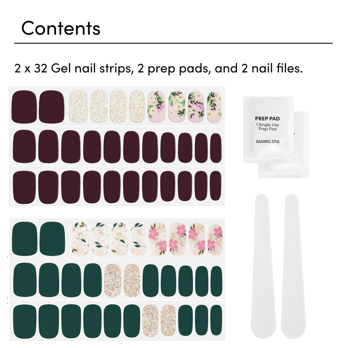 Included nail file and prep pad