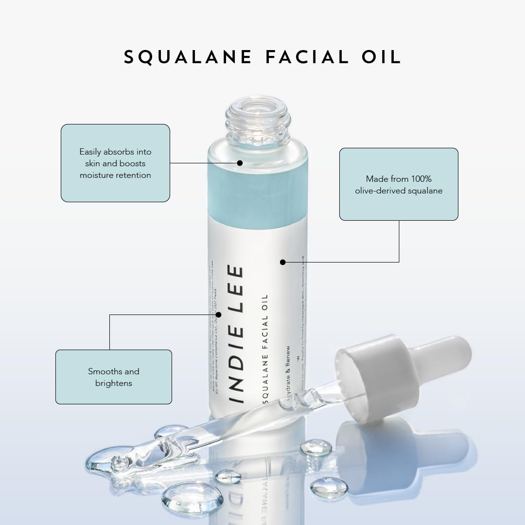 Indie Lee 100% Squalane Oil back view with ingredient details