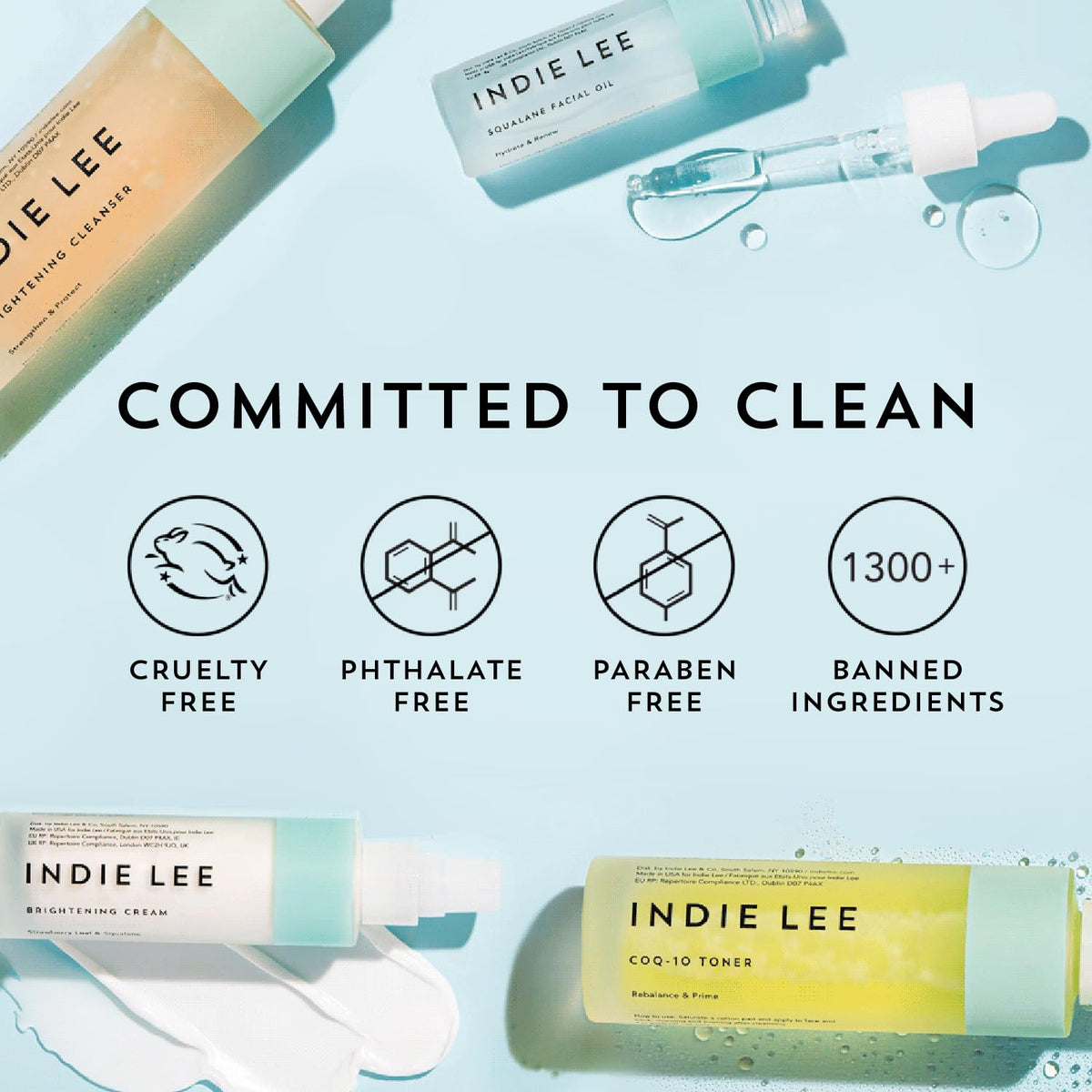 Indie Lee 100% Squalane Oil with foundation for dewy glow