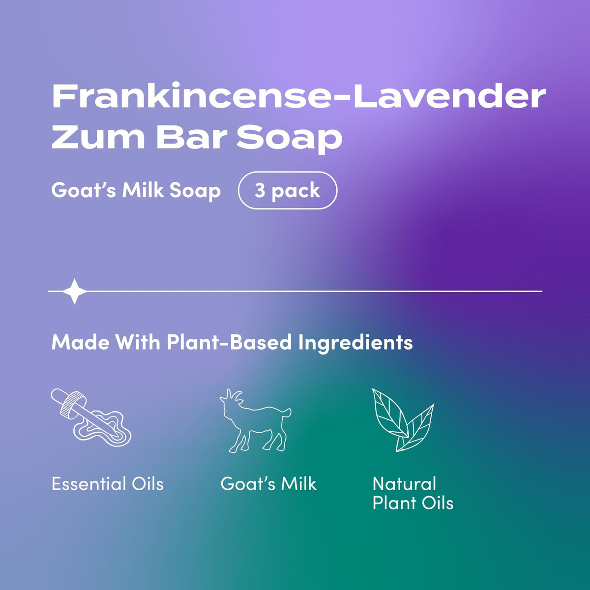Indigo Wild Goat's Milk Soap Bar packaging with Frankincense-Lavender scent