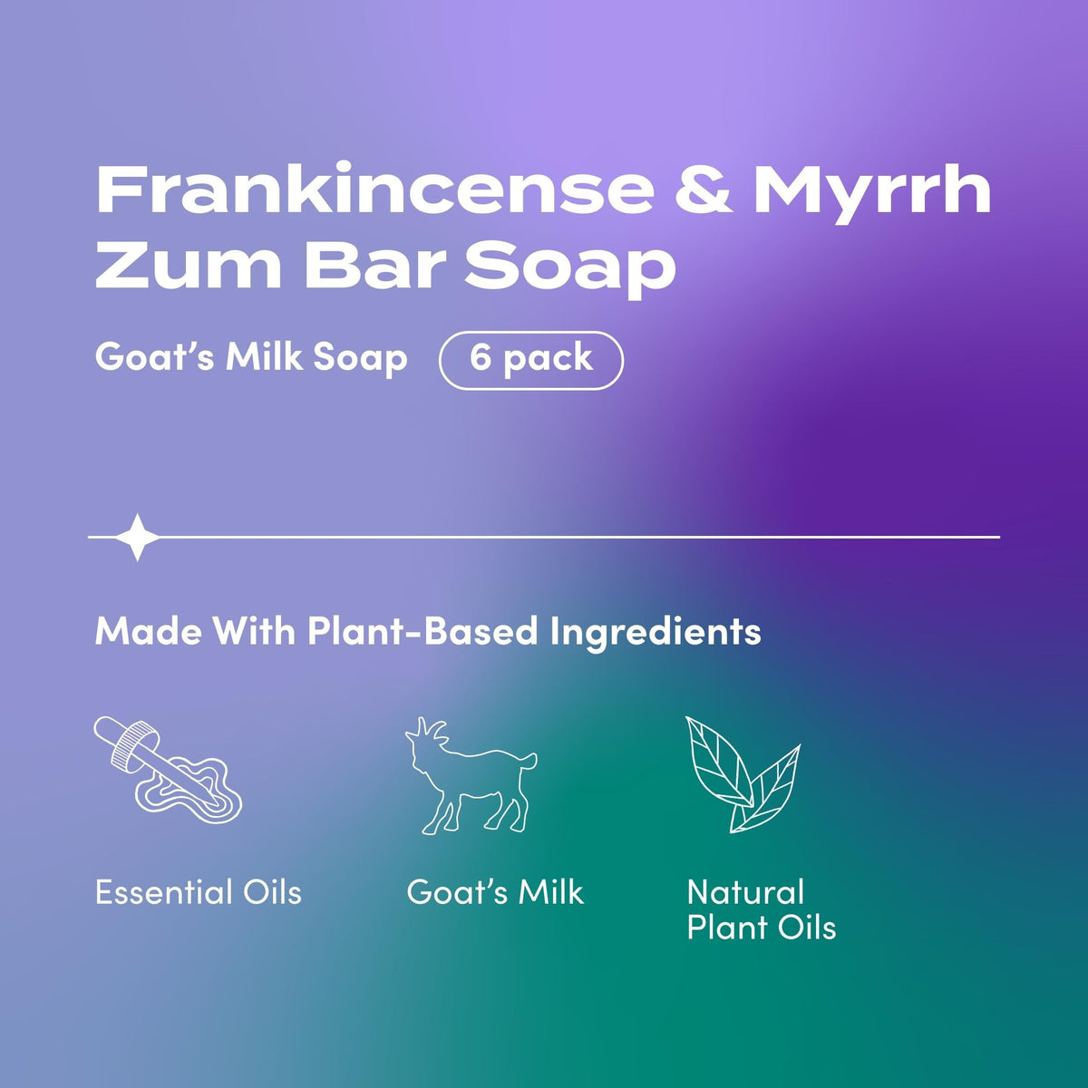 Indigo Wild Goat's Milk Soap Bar packaging with Frankincense & Myrrh