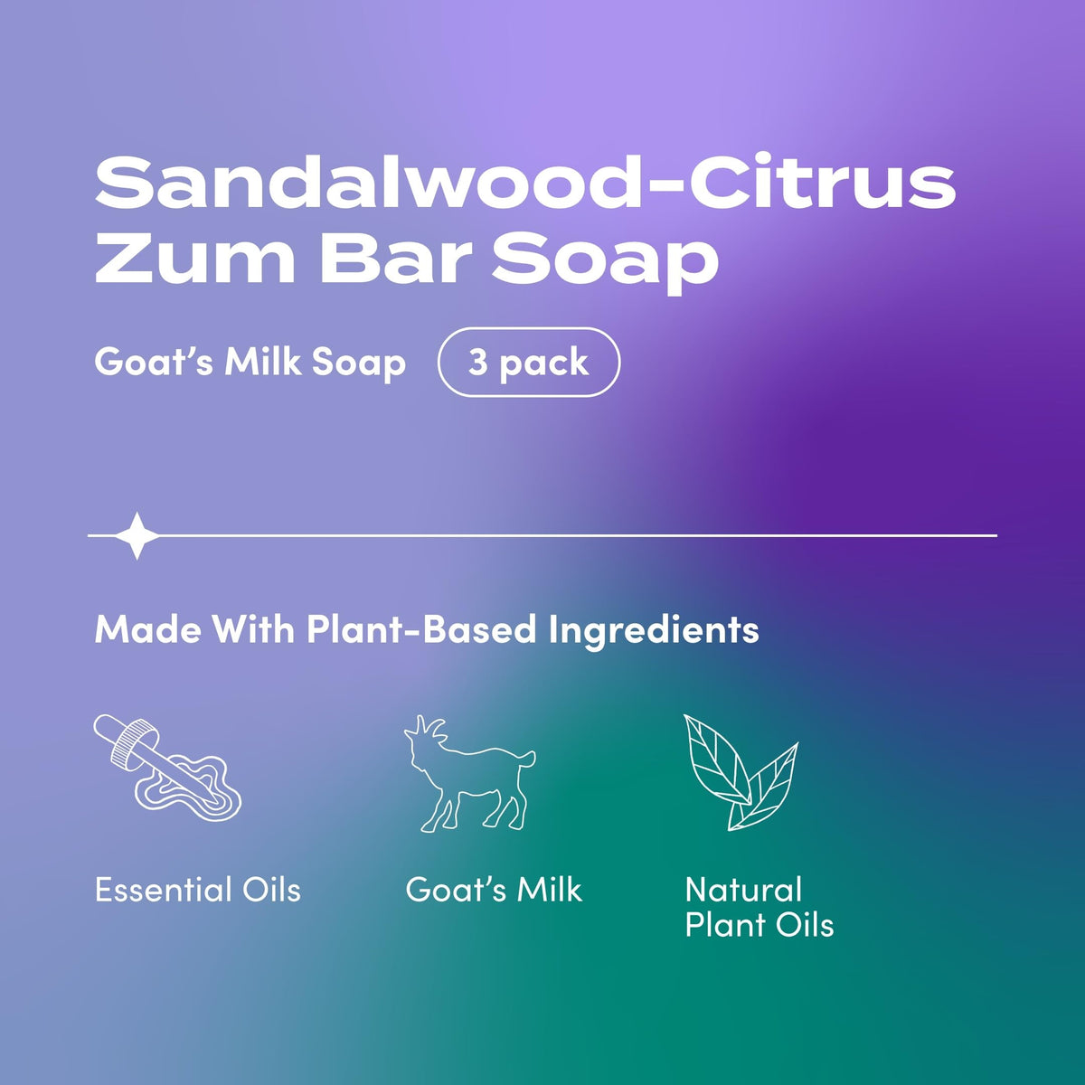 Indigo Wild Goat's Milk Soap packaging with Sandalwood-Citrus scent