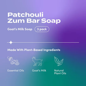 Indigo Wild Goat's Milk Soap Patchouli packaging