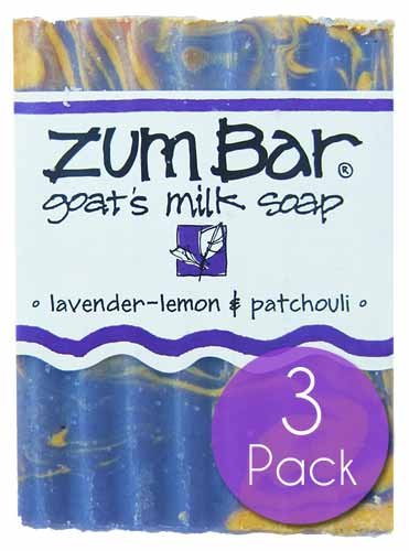Indigo Wild Zum Goat's Milk Soap 3 Pack Lavender-Lemon & Patchouli front view