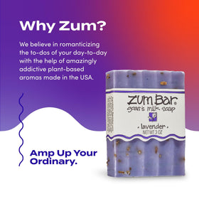 Indigo Wild Zum Goat's Milk Soap Bar Lavender on a soap dish