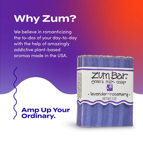Indigo Wild Zum Goat's Milk Soap Bar Lavender-Rosemary in a bathroom setting