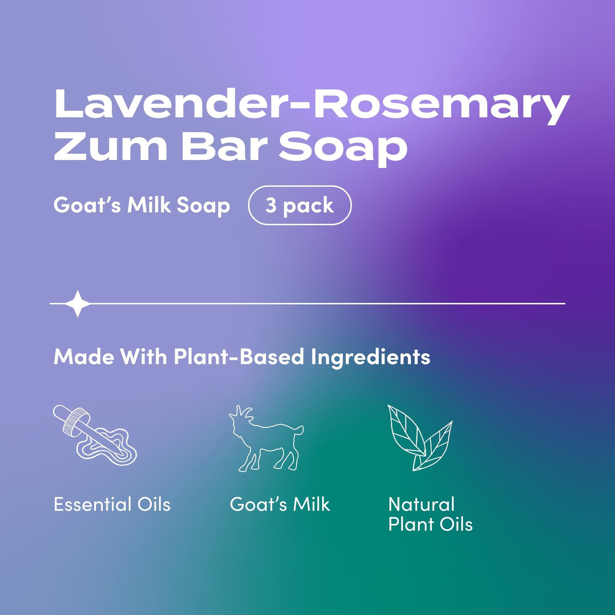 Indigo Wild Zum Goat's Milk Soap Bar Lavender-Rosemary side view
