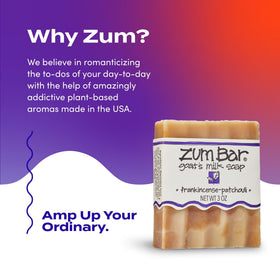 Indigo Wild Zum Goat's Milk Soap showing essential oils