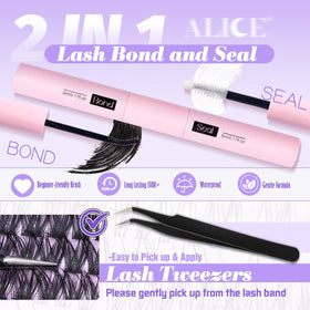 Individual lashes from ALICE kit on a white background