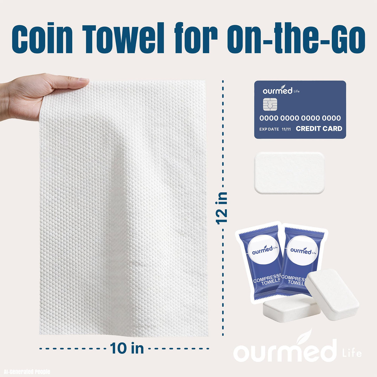 individual wrapped ourmed life compressed towel