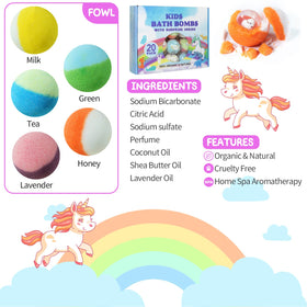 Individual Yekery bath bomb in flower-printed bag