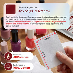 Individually wrapped WGF Nail Polish Remover Pad close-up