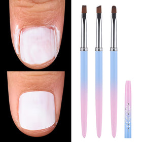 INENK Nail Clean Up Brushes Set with tapered round and angled tips