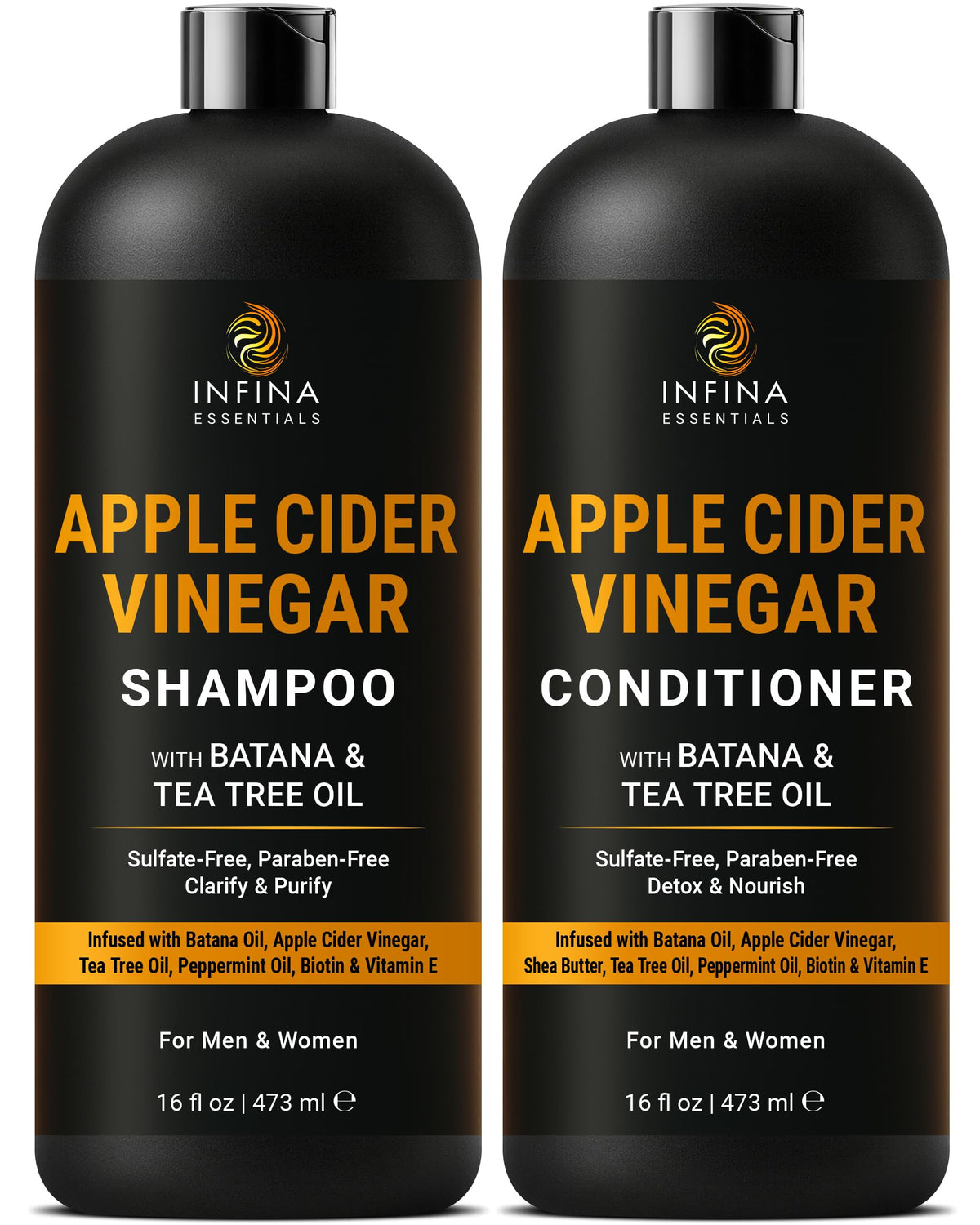 INFINA ESSENTIALS Apple Cider Vinegar Shampoo 16 fl oz front view