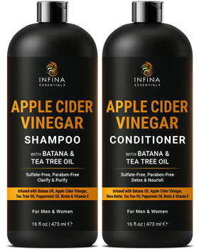 INFINA ESSENTIALS Apple Cider Vinegar Shampoo 16 fl oz front view