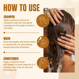 INFINA ESSENTIALS Batana Oil Shampoo and Conditioner in bathroom setting