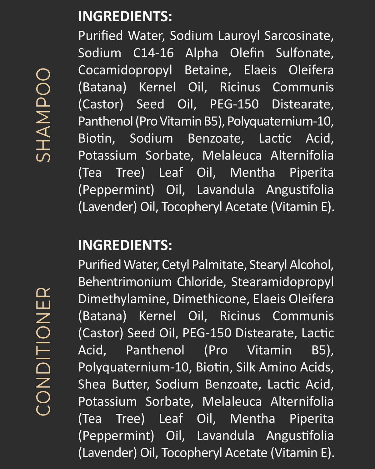 INFINA ESSENTIALS Batana Oil Shampoo and Conditioner with natural ingredients